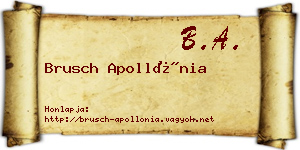 Brusch Apollónia névjegykártya